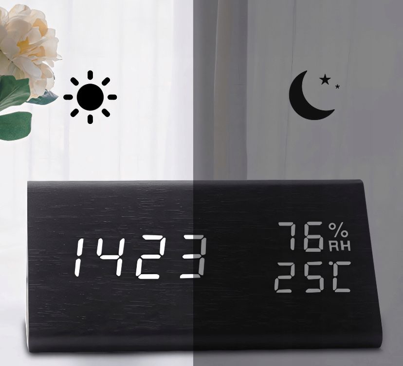 Zegar budzik termometr elektroniczny cyfrowy