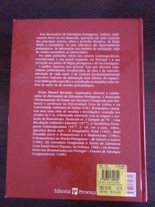 Dicionário de Literatura Portuguesa, de Álvaro Manuel Machado