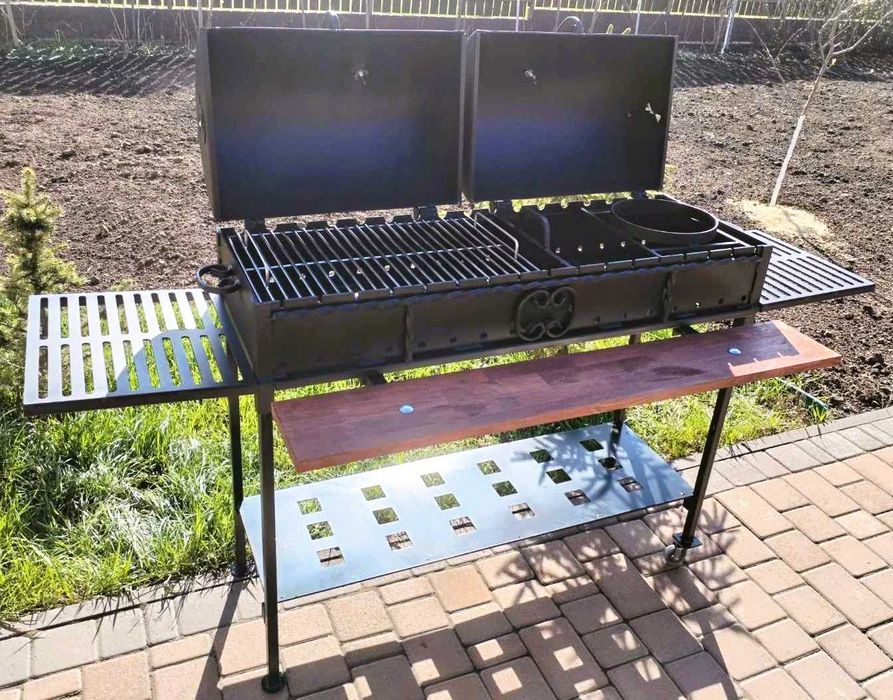 Мангал "Двогриль" 4мм. Мангал "Гриль Хата" з буржуйкою. УКРМАНГАЛ