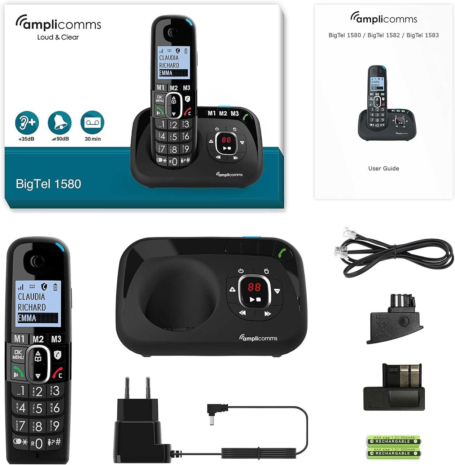 AMPLICOMMS BigTel 1502 DECT Telefon bezprzewodowy
