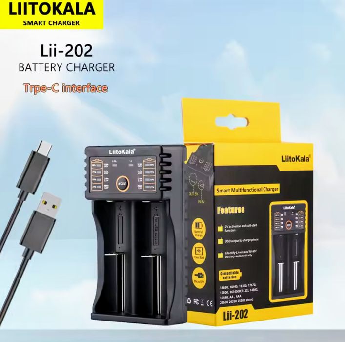 Зарядное устройство LiitoKala lii-202 / lii-402 / Type-C разъем