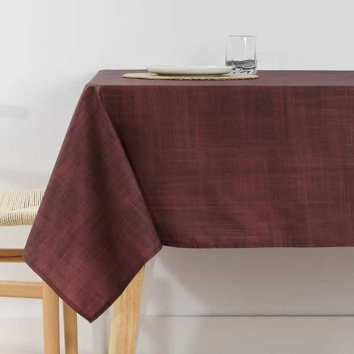 Obrus plamoodporny bordowy zima święta 250 x 140 cm bawełna Muare