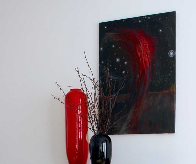 Obraz abstrakcyjny kolor czerń czerwień