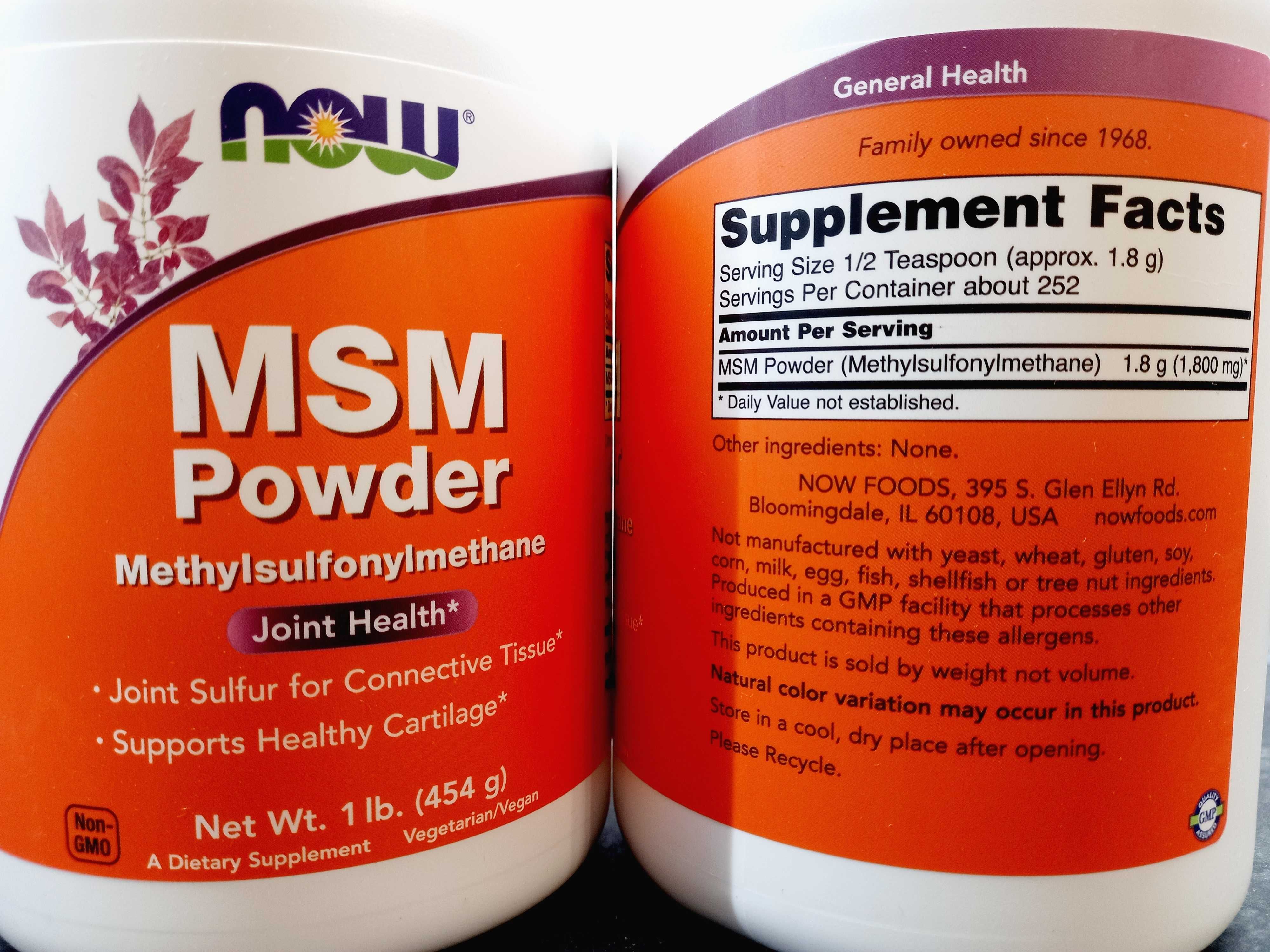 Now Foods, MSM Powder (227-454г),  метилсульфонилметан МСМ
