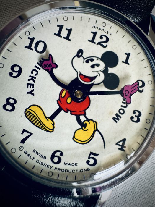 Zegarek Bradley Mickey Mouse „Fat Boy” Vintage USA Swiss Made 1970s
