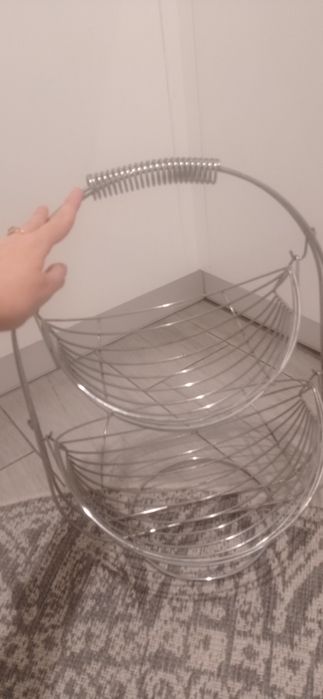 Stojak na owoce srebrny