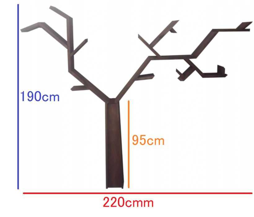 Drewniany Regał w kształcie drzewa 220x190cm, drewno, drzewo