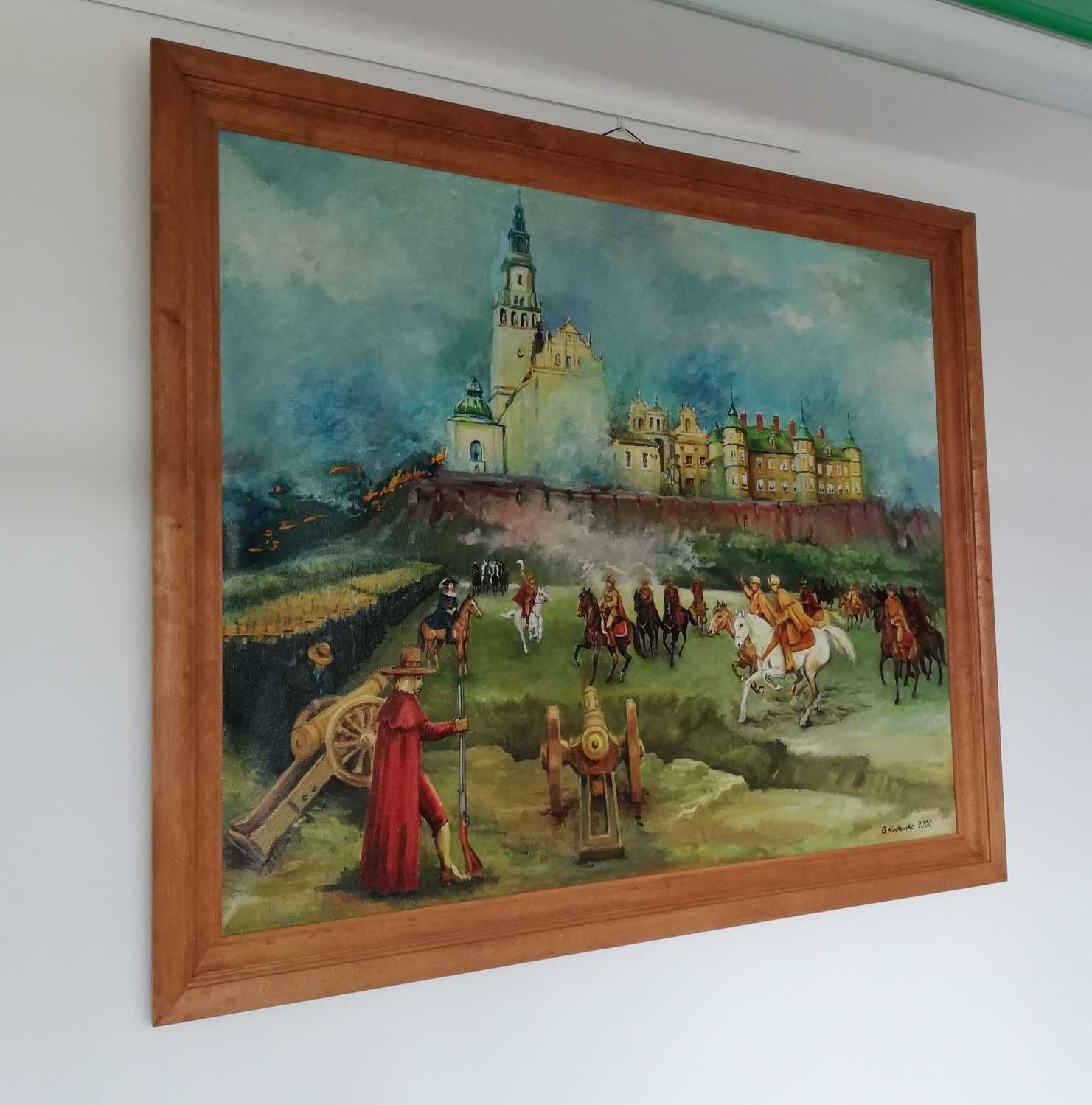 Obraz batalistyczny. Obrona Częstochowy olej w ramie 140x170