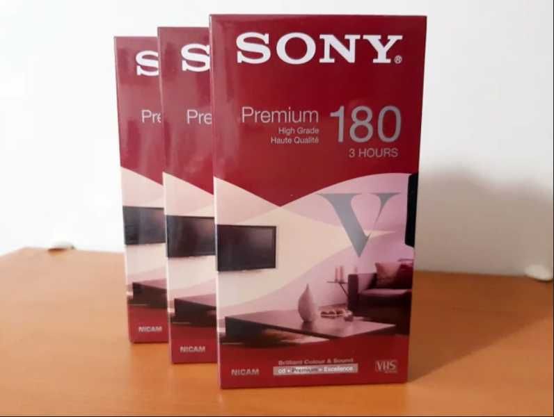 3x Cassetes Sony VHS 180 Premium V High Grade