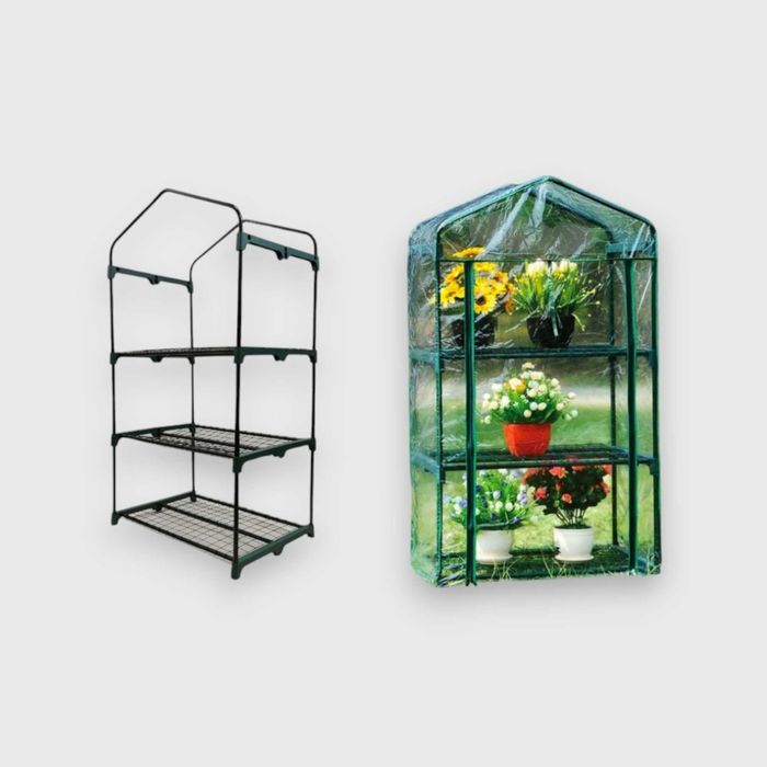 Szklarnia Ogrodowa Mini Na Balkon Regał Warzywniak Foliak 127x68x51 cm