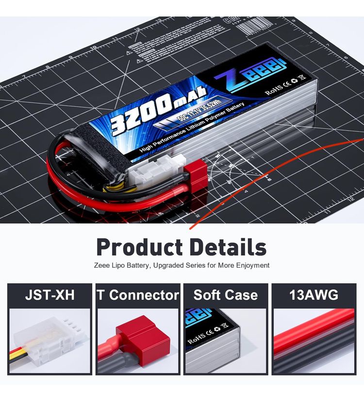 Комплект з 2 шт Акумулятори Zeee 3S 11.1V 3200mAh LiPo