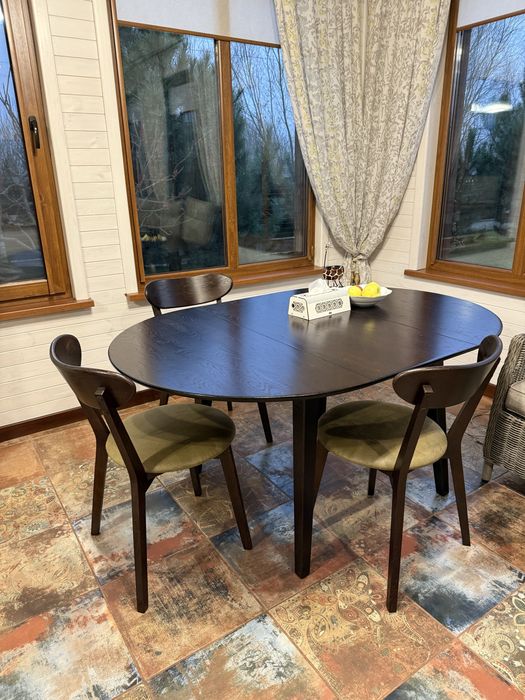 Стіл обідній + 4 стільці. Бренд Lori Натуральне дерево