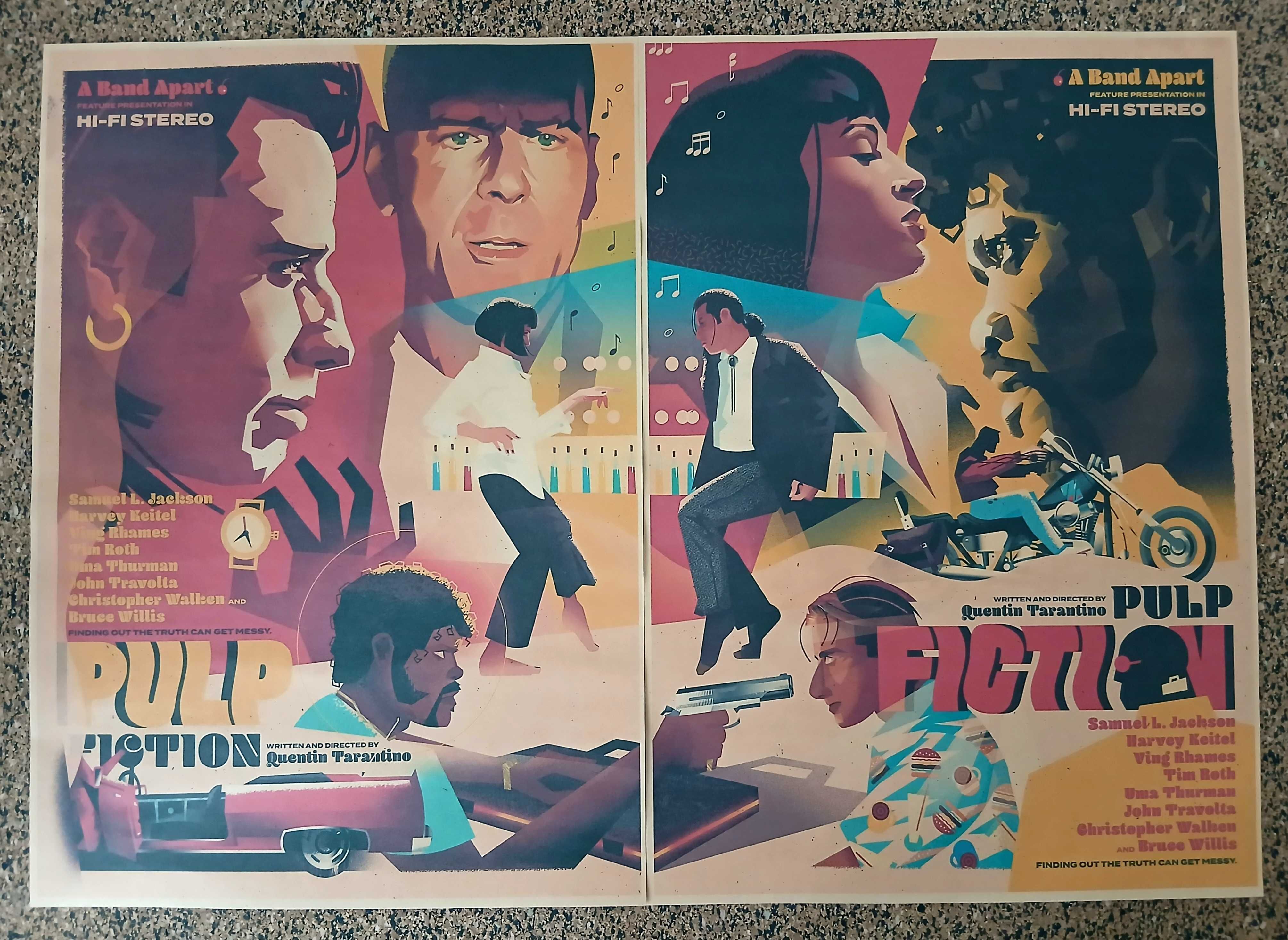 2 Posters - "Pulp Fiction" de Tarantino (papel kraft, 30x42 cm cada)