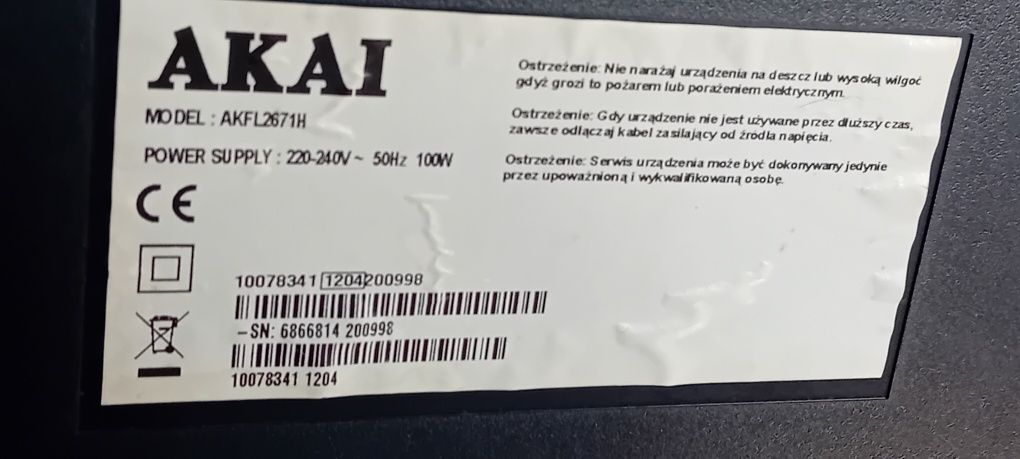 Akai telewizor 25 cali i dekoder