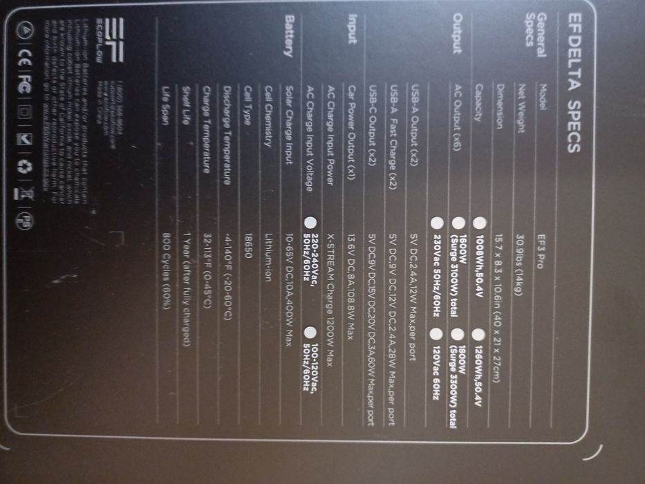 Ecoflow Delta USA 1260w продаю з трансформатором. ( Разом дешевше)