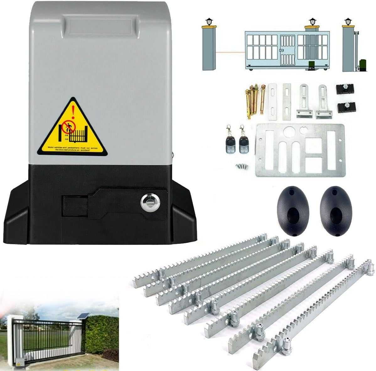 Automatismo para Portões de Correr - Cremalheira galvanizada 4m