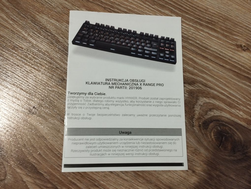 Klawiatura mechaniczna X Range Pro Hykker