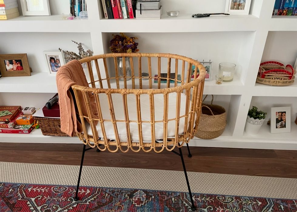 Berço em ratan + colchão Zara Home