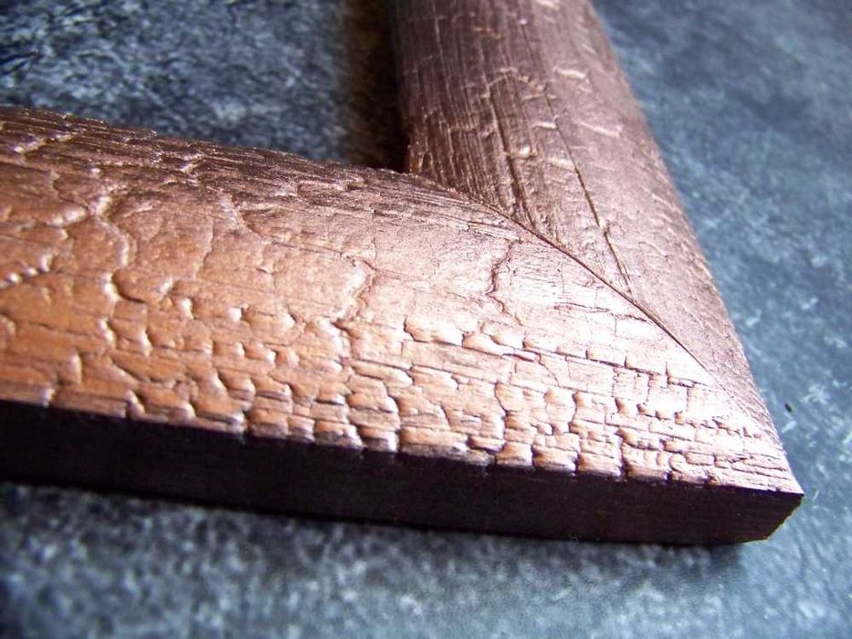 Zwęglona rama do obrazu lustra na zamówienie 50 x 40 cm Miedź Chrom