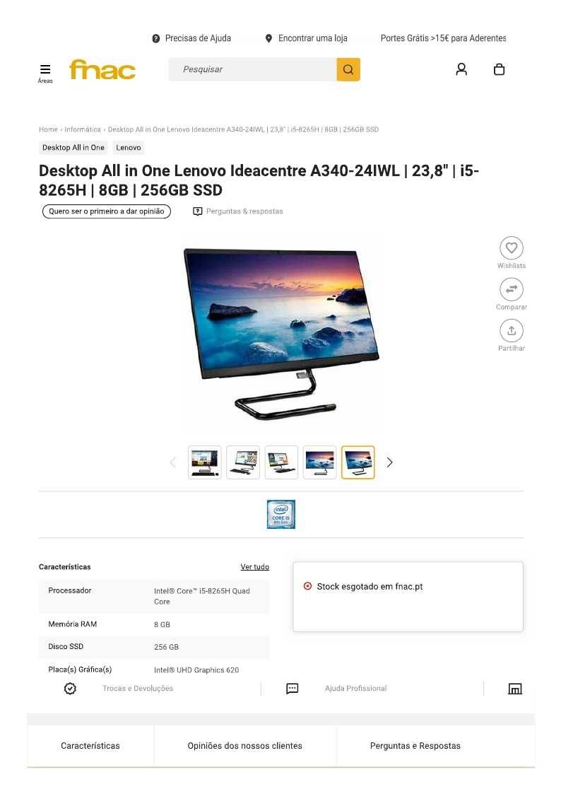 Computador Lenovo All In One IdeaCentre A-340 24"