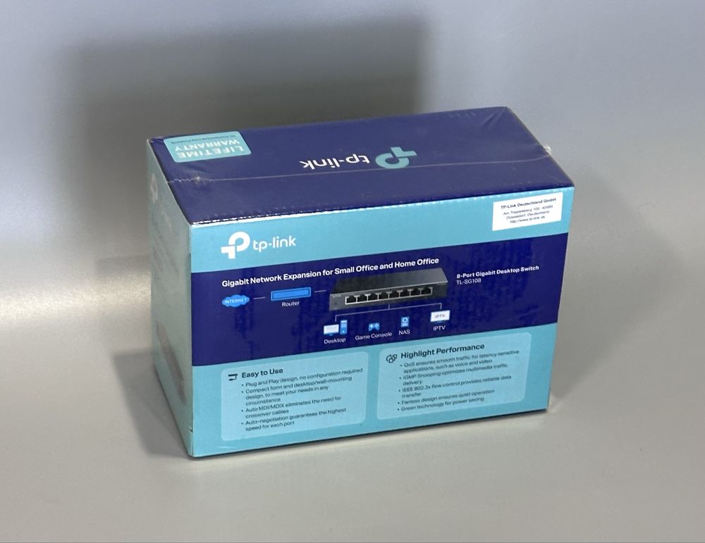 Switch TP-LINK TL-SG108 8xLAN Nowy Zalakowany Polecam