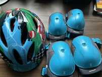 Kask rowerowy Alpina 51-56 cm z lampką LED + ochraniacze xxs