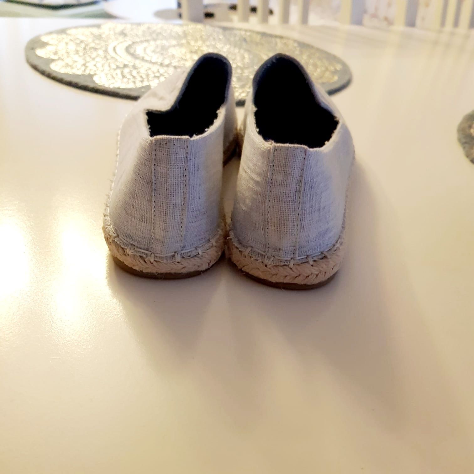 Błękitne espadryle z flamingiem roz 38