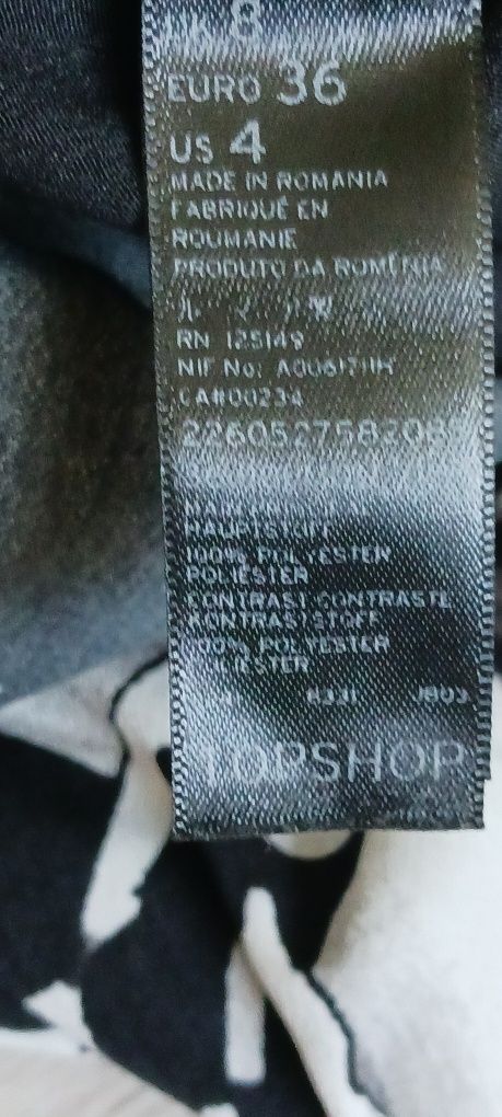 Czarno- biały kombinezon w kwiaty Topshop rozm 36