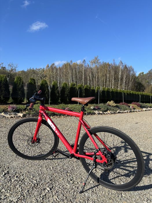 Rower elektryczny EBFEC sircon flatBar e-bike miejski czerwony