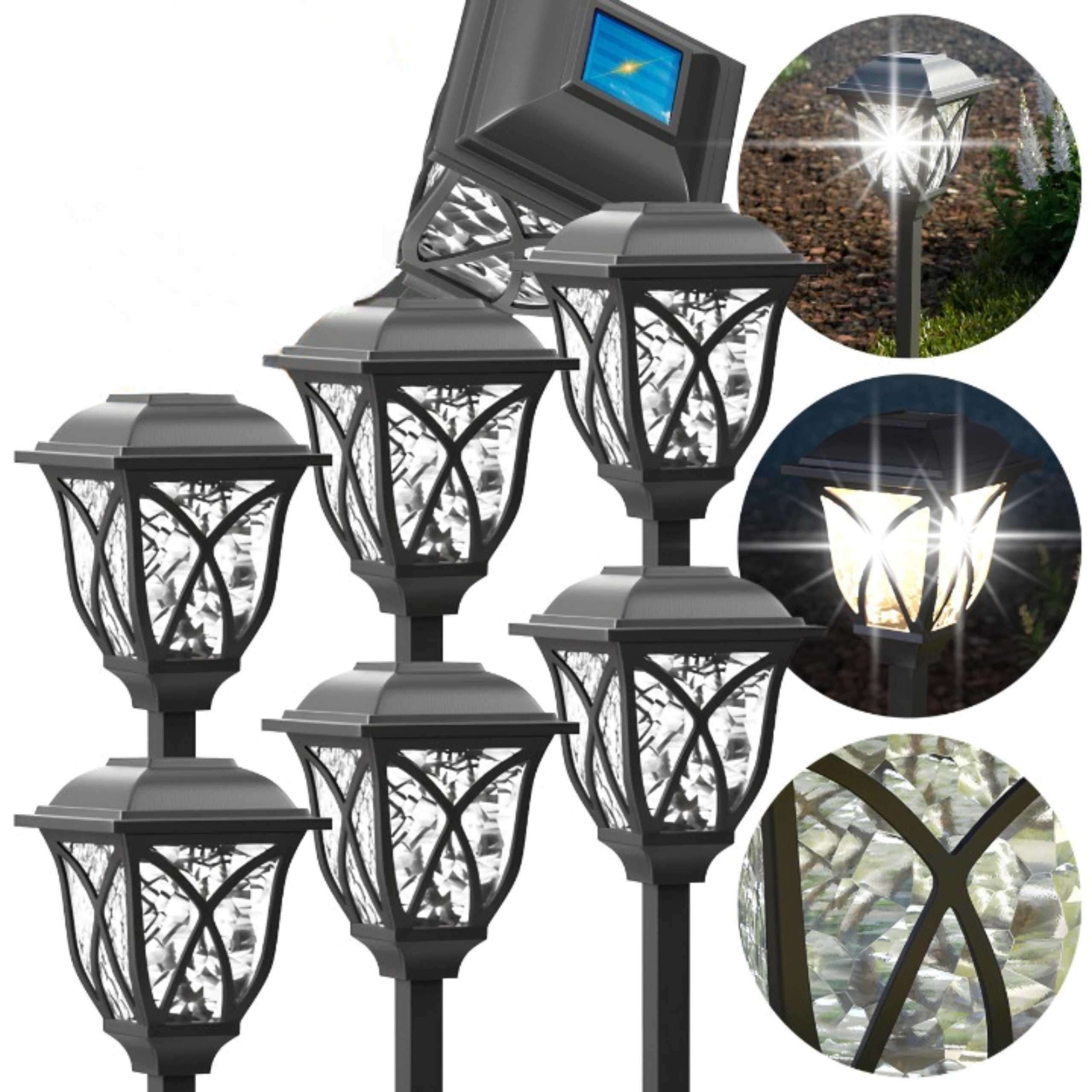 LAMPA Solarna Ogrodowa LED Lampki Solarne Do Ogrodu Zestaw 6 sztuk