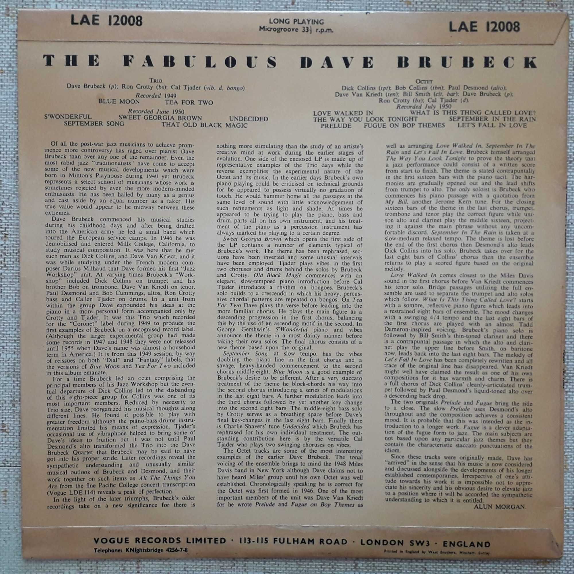 Dave Brubeck disco de vinil