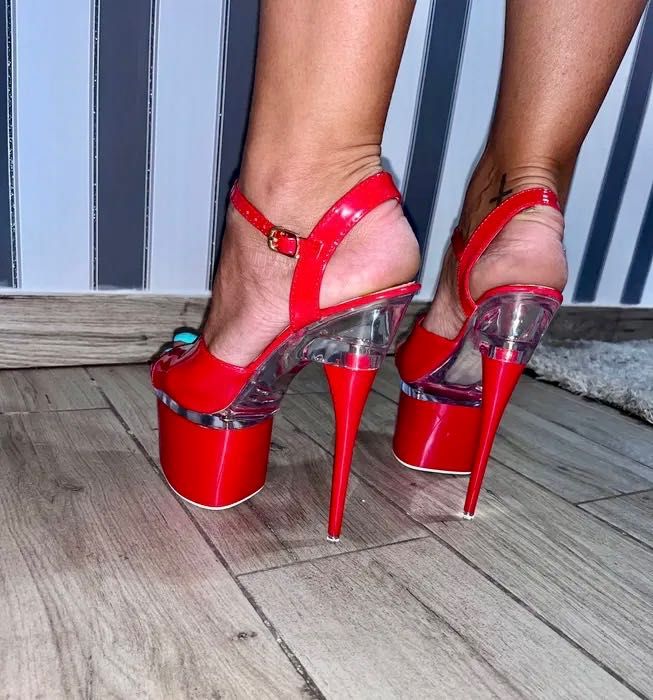 225/ OD RĘKI 39 Sandały sexy gogo strip pole dance szpilki 17 cm