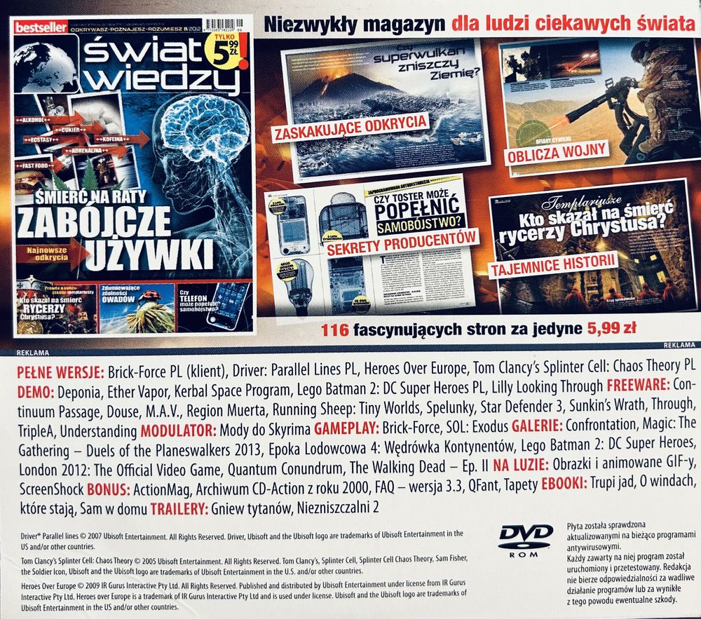 Gry CD-Action 2x DVD nr 207: Driver, Heroes Over Europe, Splinter Cell