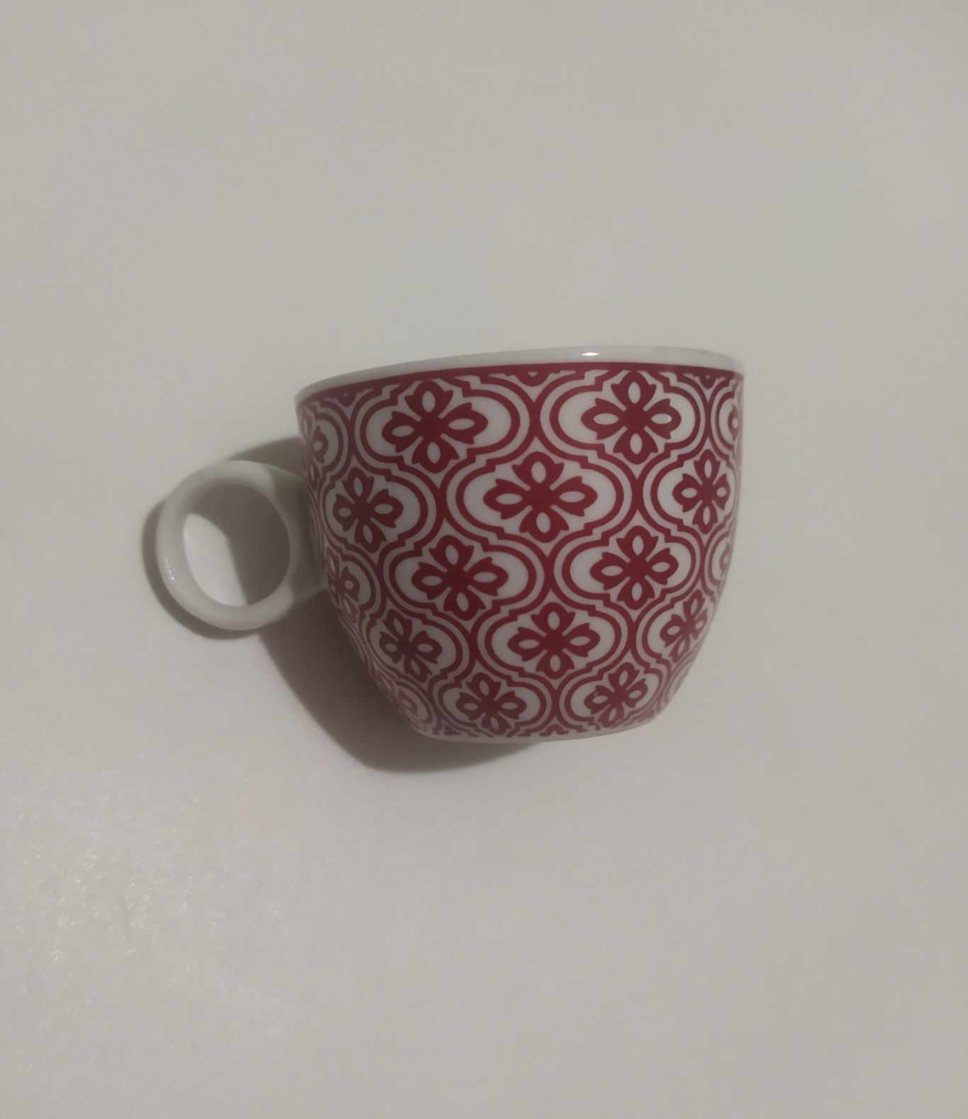 Filiżanka do espresso czerwona mini wzór ornament klasyk boho