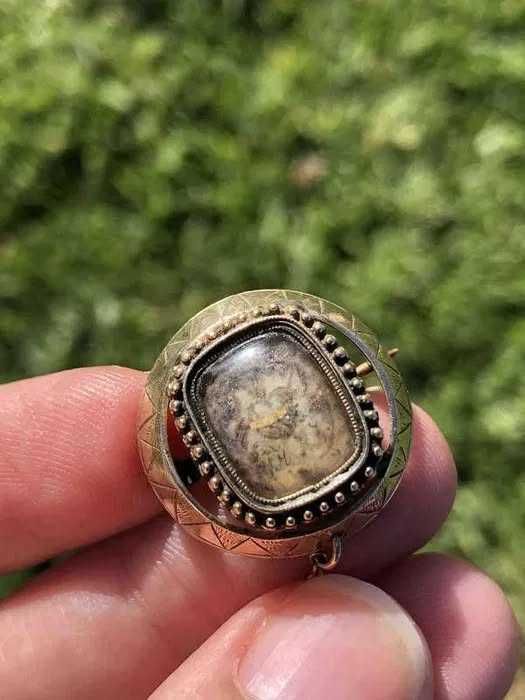 Alfinete Ouro Entre 10-12 Quilates e Cabelo Antigo Século XVIII