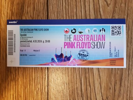 Bilet do loży na koncert zespołu The Australian Pink Floyd