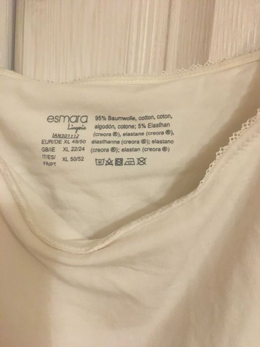 Koszulka bluzka na ramiączkach do karmienia biała Esmara 46/48/50
