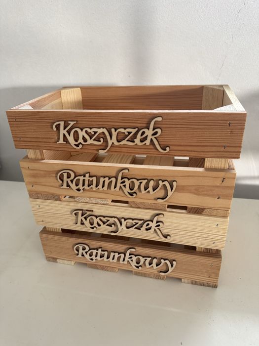 Koszyczki ratunkowe skrzynki ratunkowe wesele ślub przechowywanie