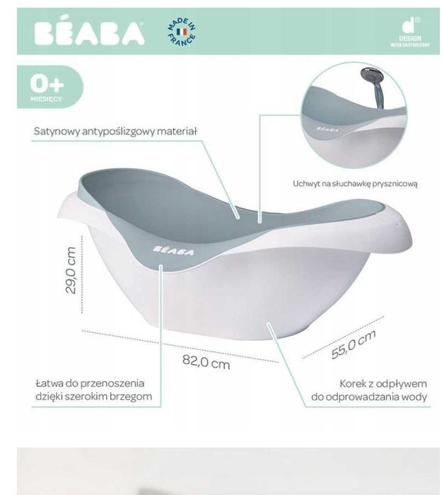 Wanienka Beaba ZESTAW Wanienka Green Blue + Beaba Stojak