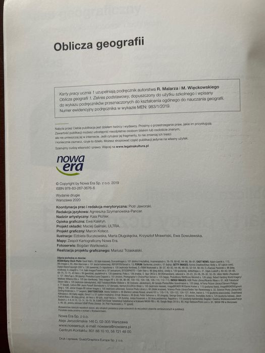 Karty pracy Oblicza Geografii 1. Zakres podstawowy.