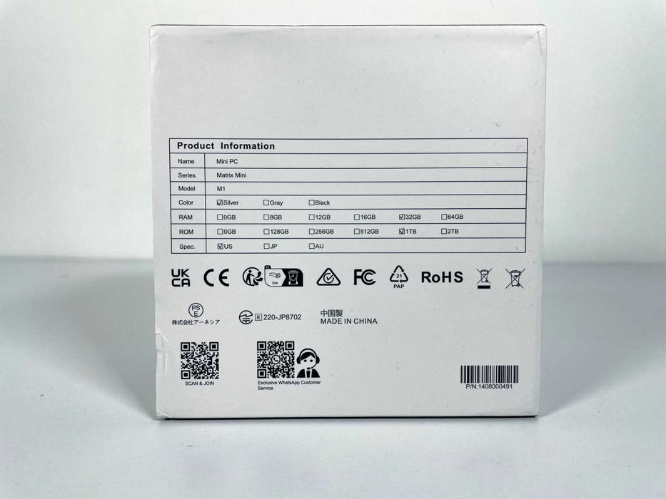 ACEMAGIC M1 міні ПК - Intel Core i9-11900H, 32GB RAM + 1TB SSD