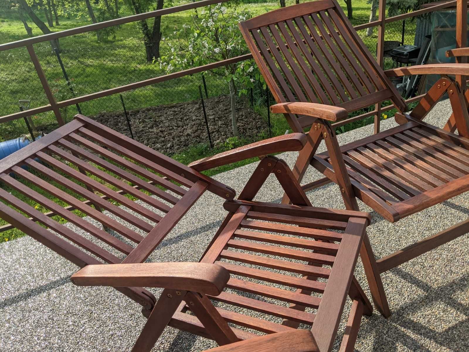 Fotele drewniane ogrodowe 5 Stopni oparcia