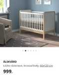 Łóżeczko Alskvard Ikea boki