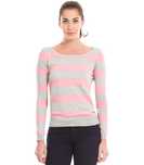 Camisola básica Springfield riscas rosa/cinzento