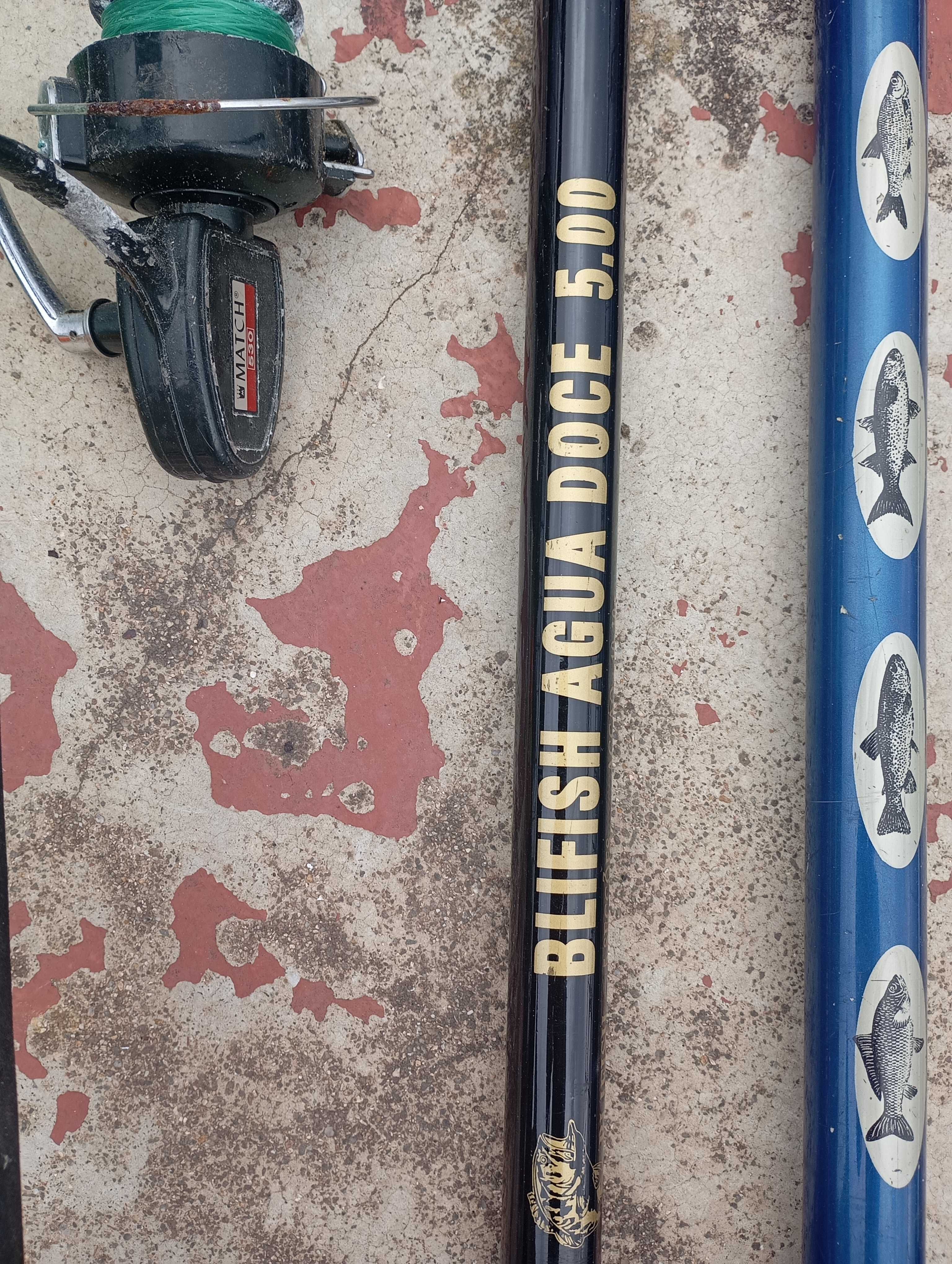 Canas pesca, rede, mala completa com muito material