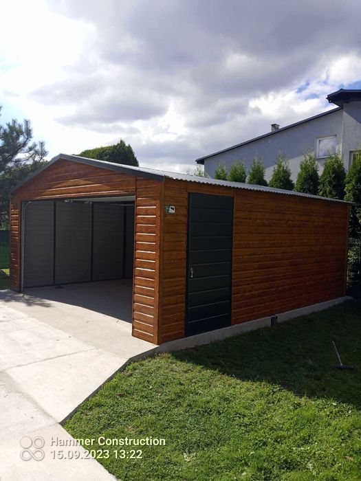 Garaż blaszany, wiata. WZMOCNIONY PROFILAMI. Producent. CAŁA Polska