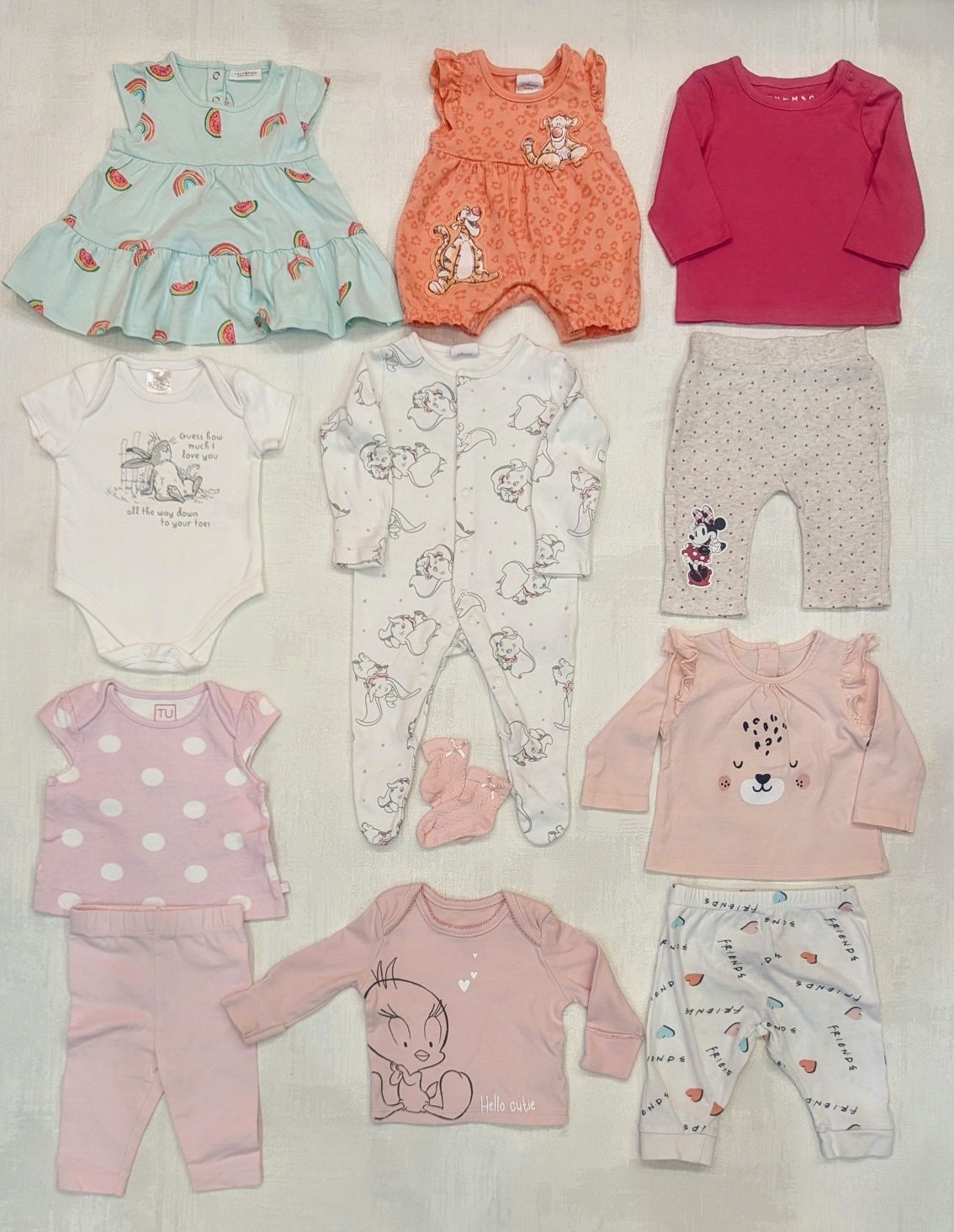 Одяг для дівчинки 0-3 місяці, новонародженої H&M, Next, Zara, Disney