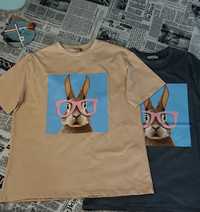 Жіноча оверсаййз футболка з якісним принтом зайця (в кольорах)