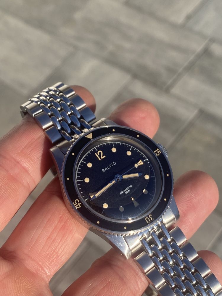 Baltic Aquascaphe cream classic, zegarek automatyczny, okazja!
