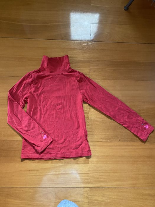 Camisola gola alta manga comprida vermelha 10 anos